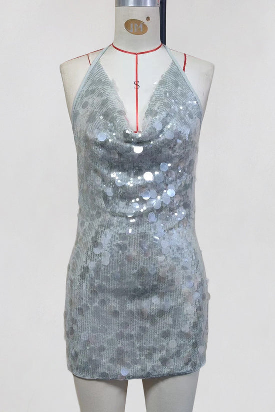 Halter Sequin Bodycon Mini Dress