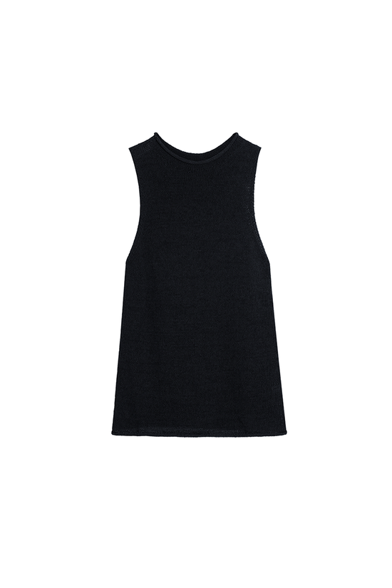 Sleeveless Ribbed Knit Casual Top