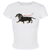 Graphic Dog Print Fitted Tee