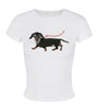 Graphic Dog Print Fitted Tee