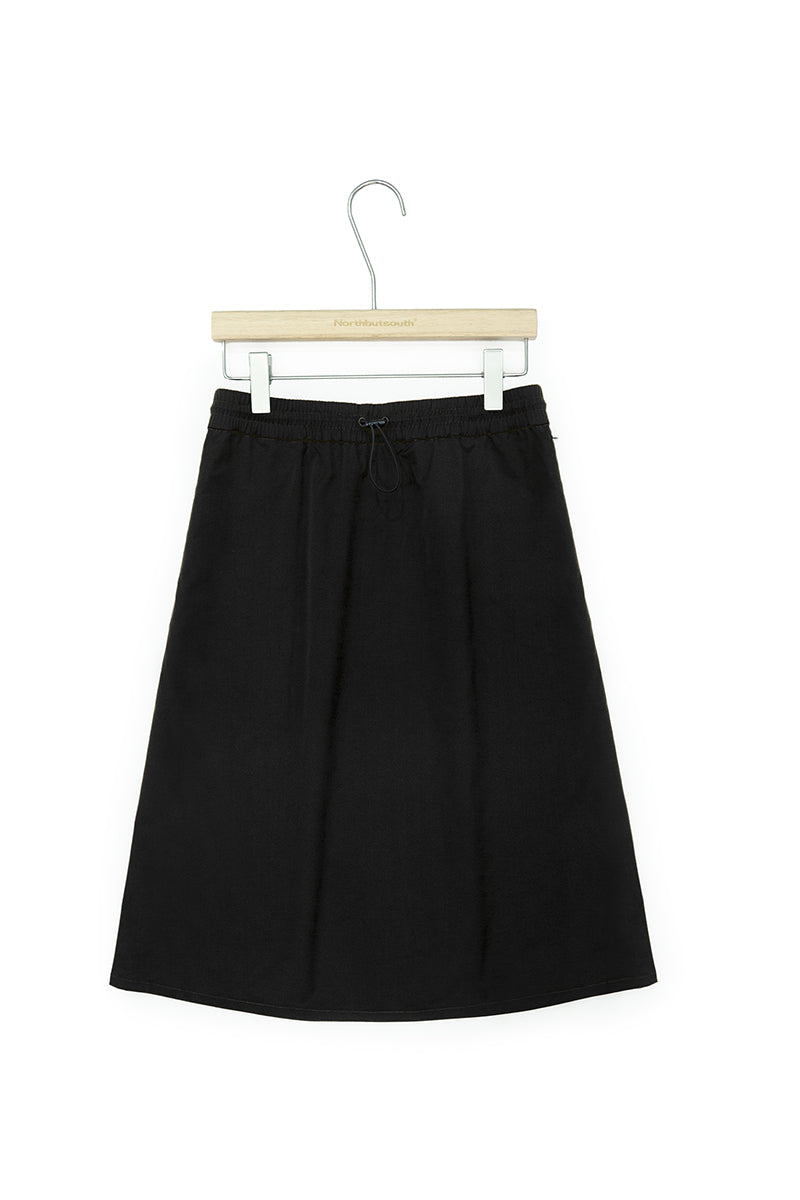Adjustable Drawstring A-Line Skirt