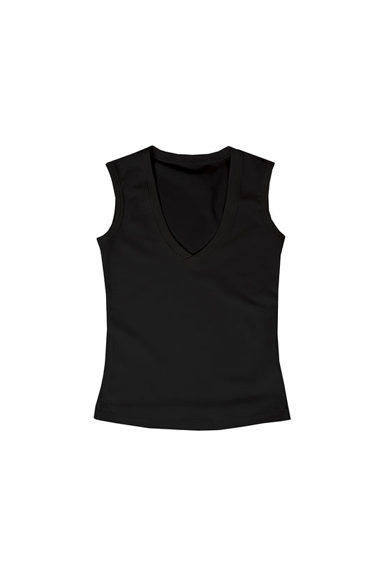 Scoop Neck Sleeveless Fitted Top