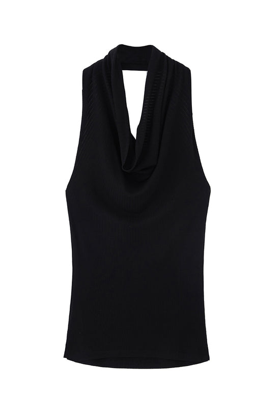 Draped Halter Sleeveless Top