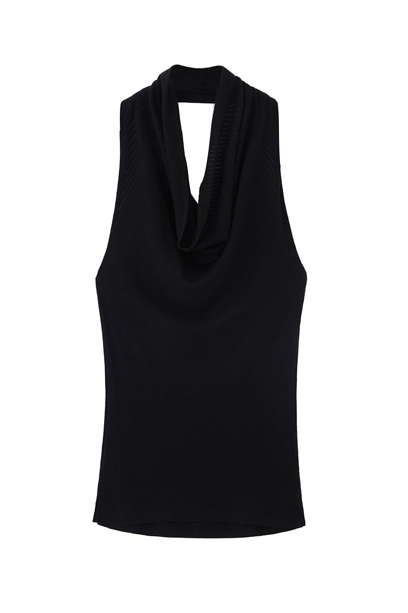 Draped Halter Sleeveless Top