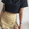 Boxy Fit Raw Hem Crop Tee