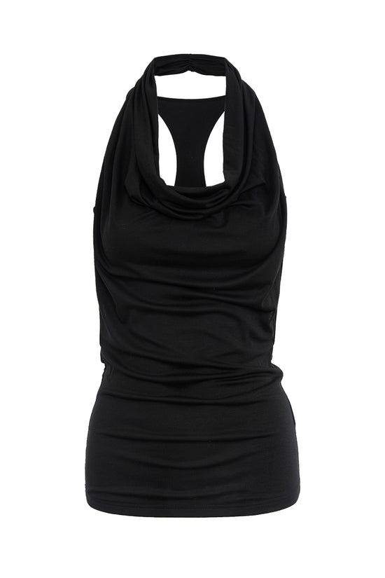 Draped Neck Sleeveless Top