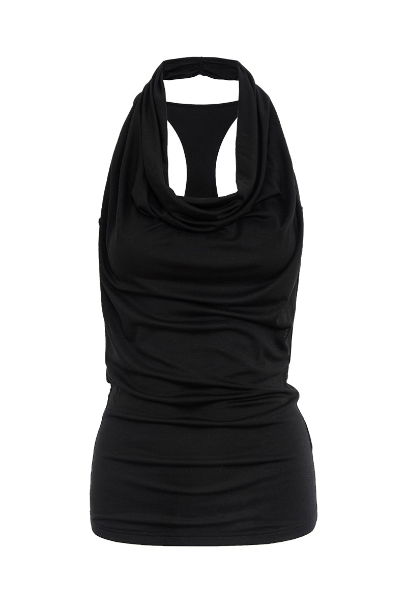 Draped Neck Sleeveless Top
