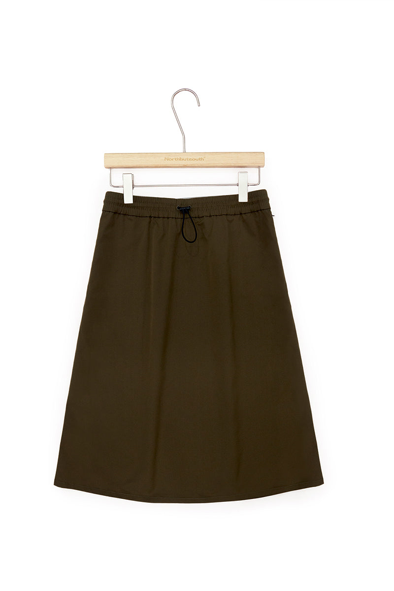 Adjustable Drawstring A-Line Skirt
