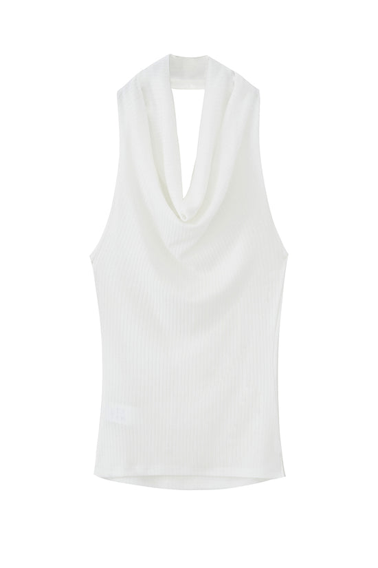 Draped Halter Sleeveless Top