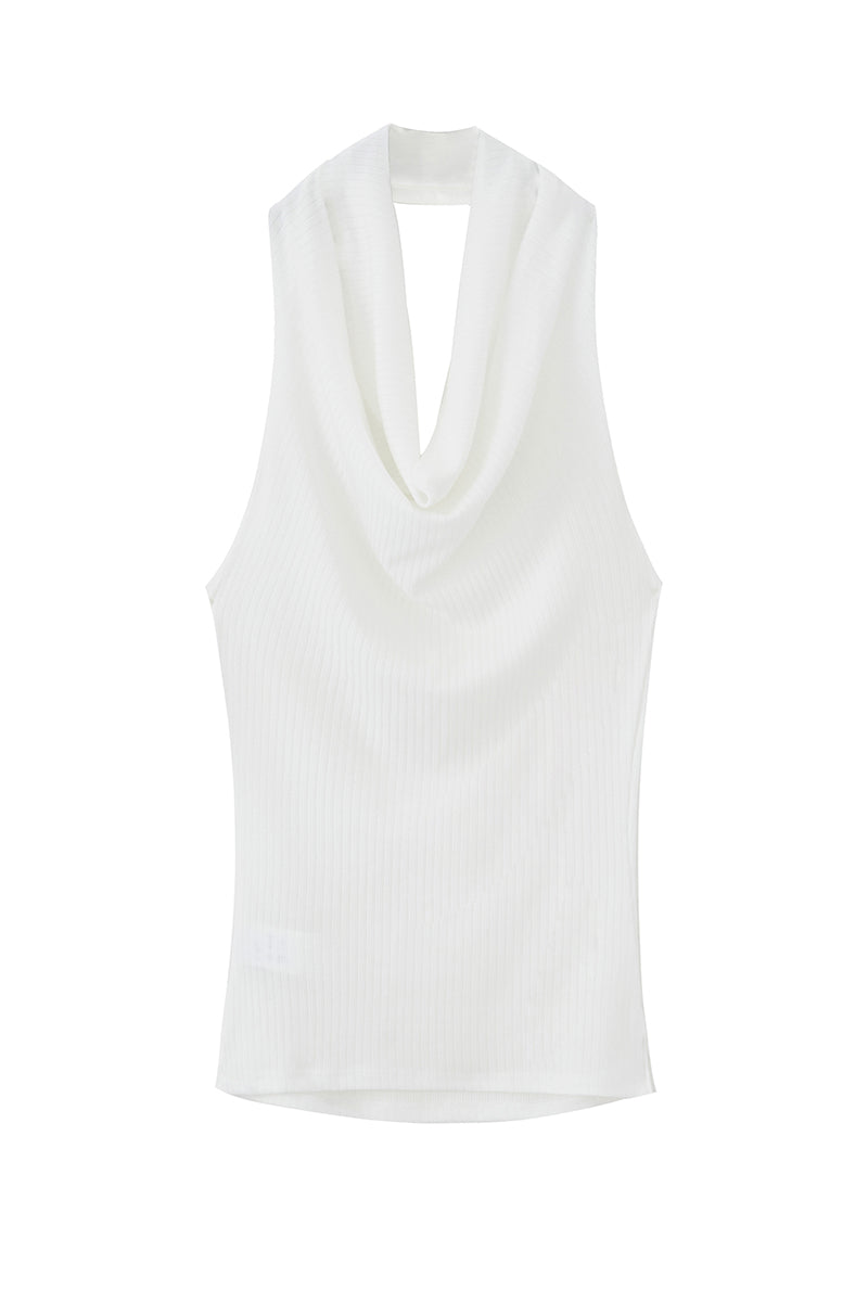 Draped Halter Sleeveless Top