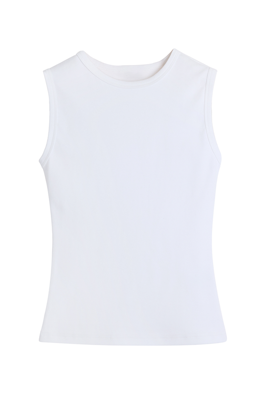 Sleeveless Slim Fit Ribbed Tank Top