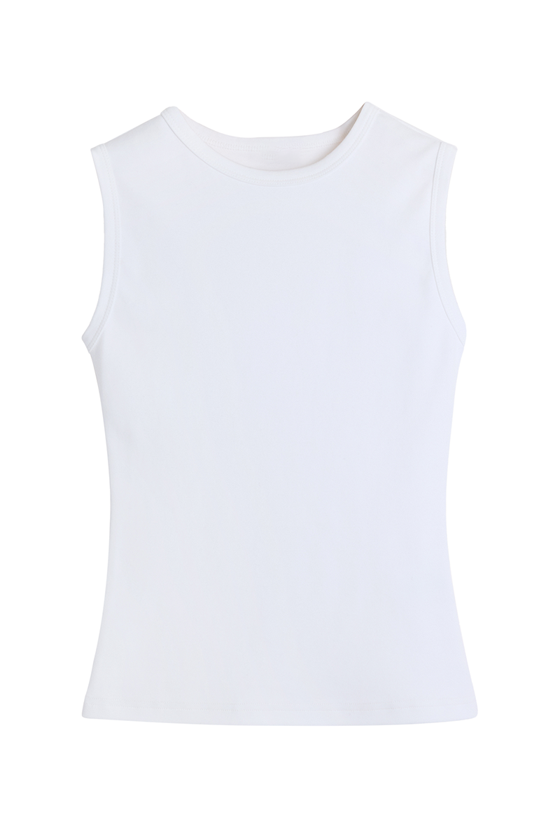 Sleeveless Slim Fit Ribbed Tank Top