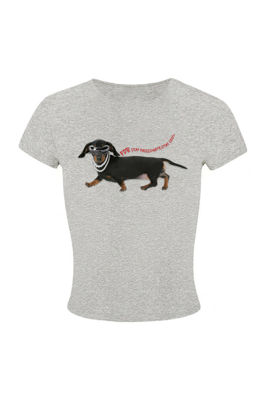 Graphic Dog Print Fitted Tee
