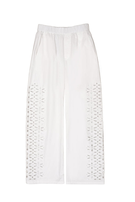 Cutout Detail Straight-Leg Trousers
