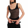 Ruched Two-Tone Sleeveless Top
