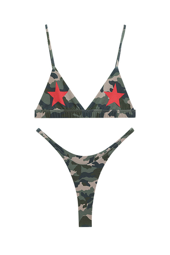 Camouflage Star Triangle Bikini Set