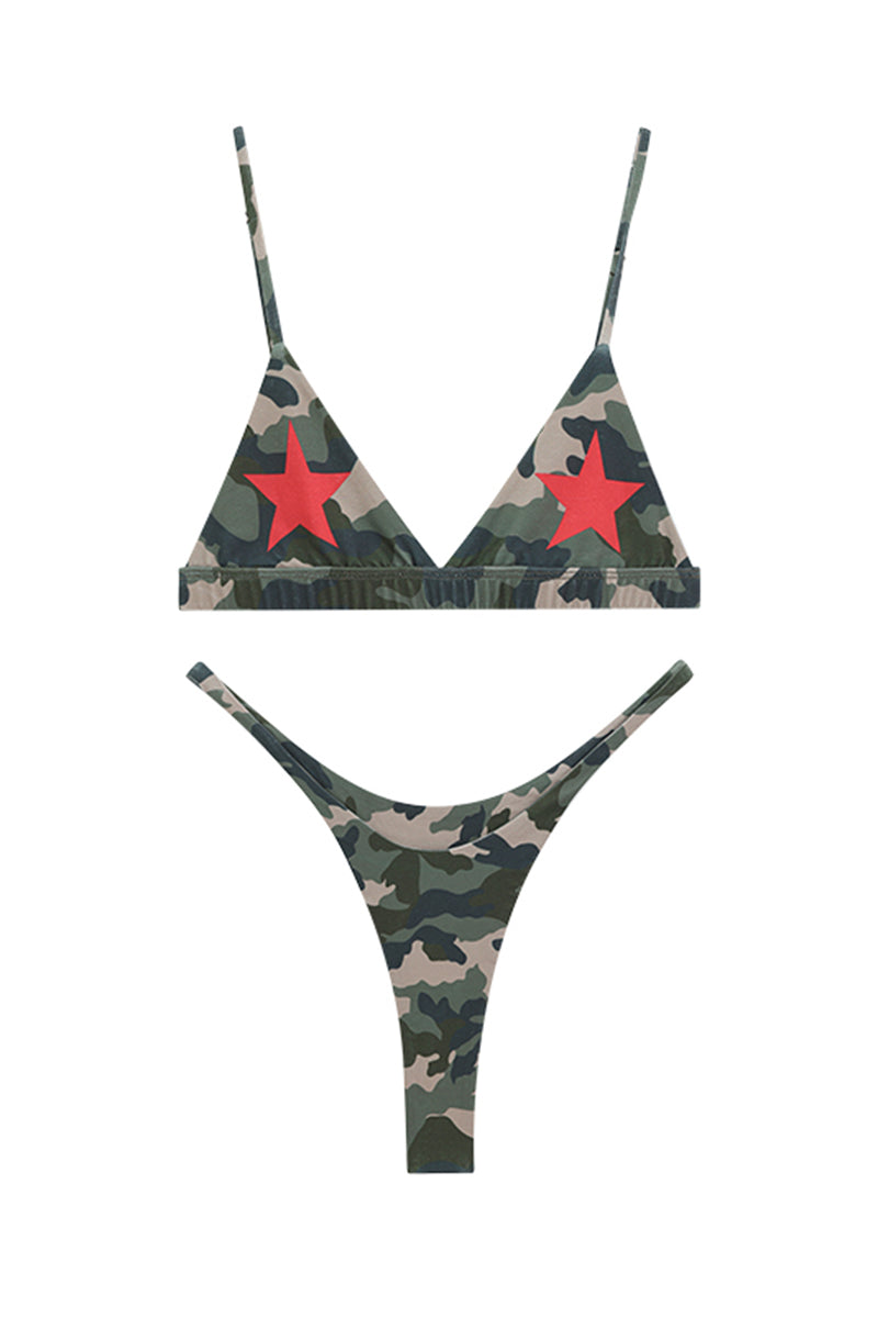 Camouflage Star Triangle Bikini Set