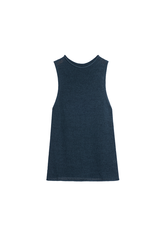 Sleeveless Ribbed Knit Casual Top