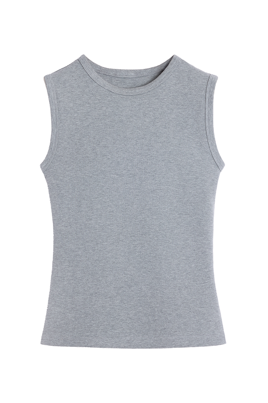 Sleeveless Slim Fit Ribbed Tank Top