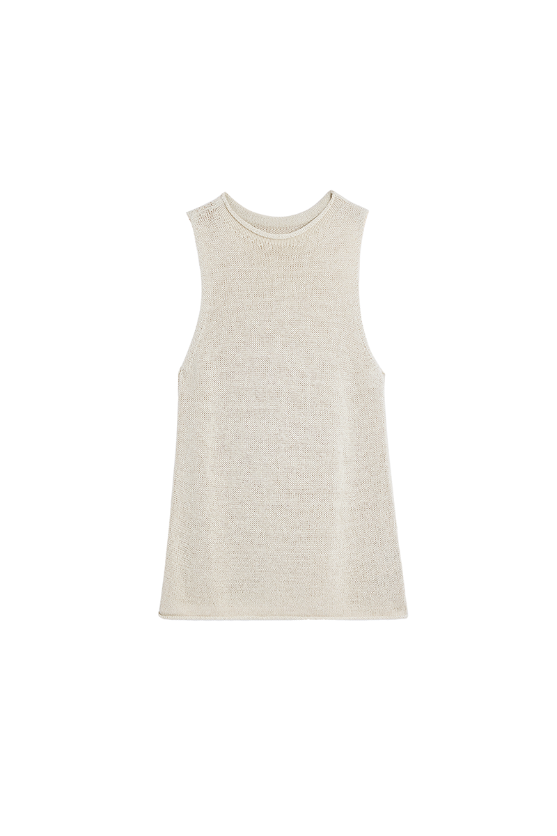Sleeveless Ribbed Knit Casual Top