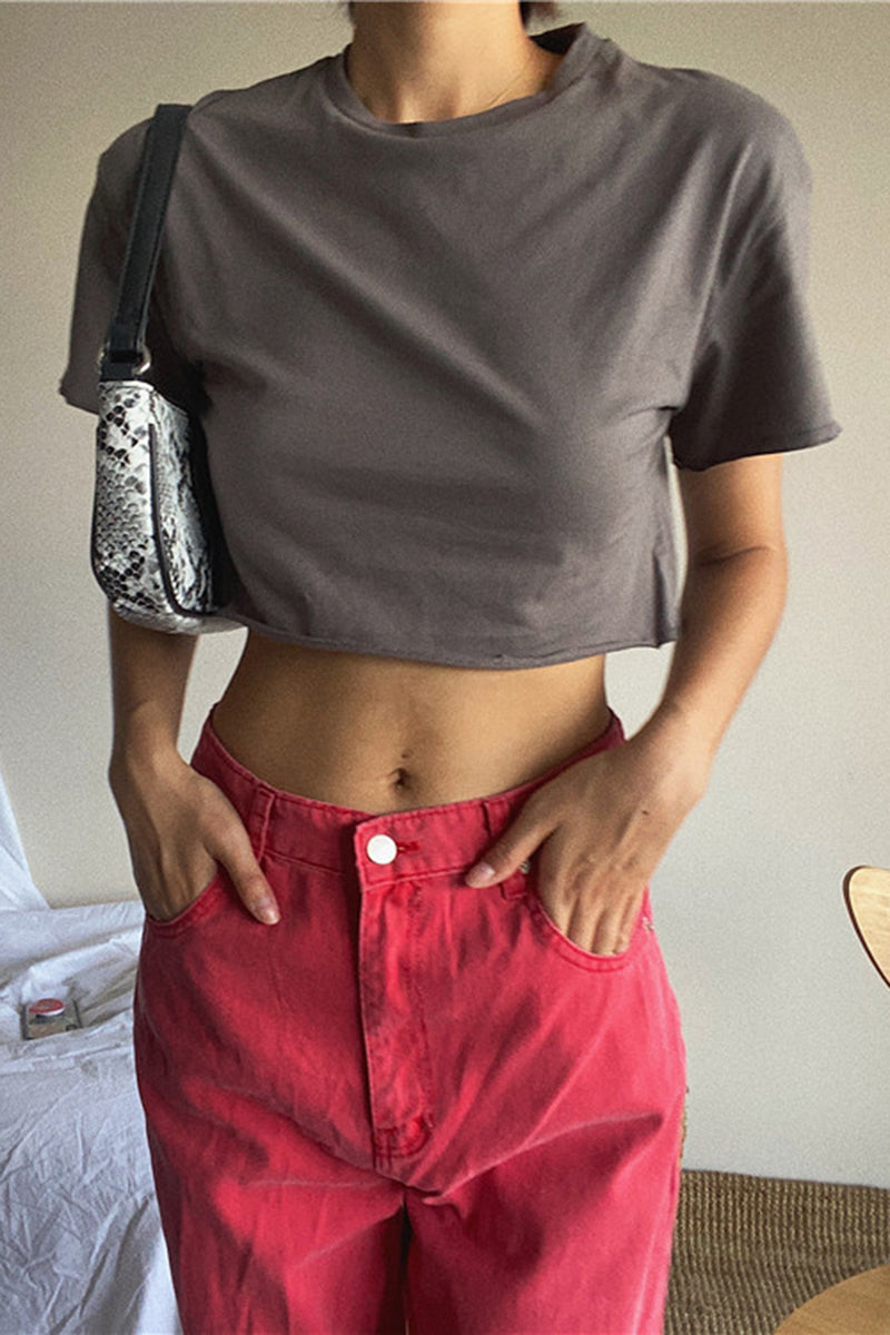 Crew Neck Cropped Tee