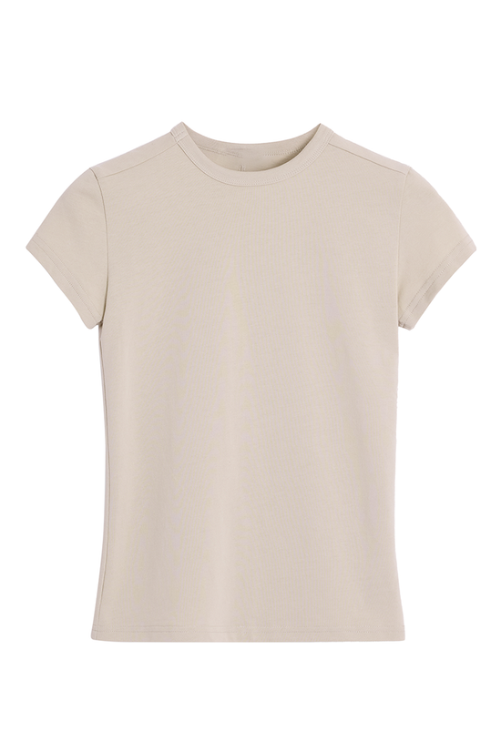 Fitted Short Sleeve Crew Neck Tee
