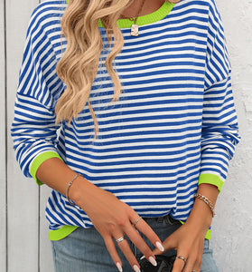 Striped Casual Relaxed Fit Sweater