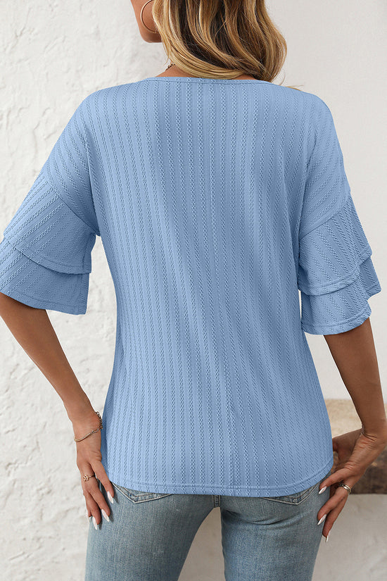 V-Neck Layered Sleeve T-Shirt