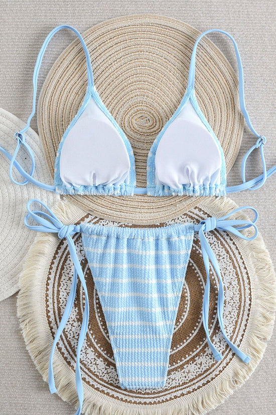Striped Tie Bikini Set