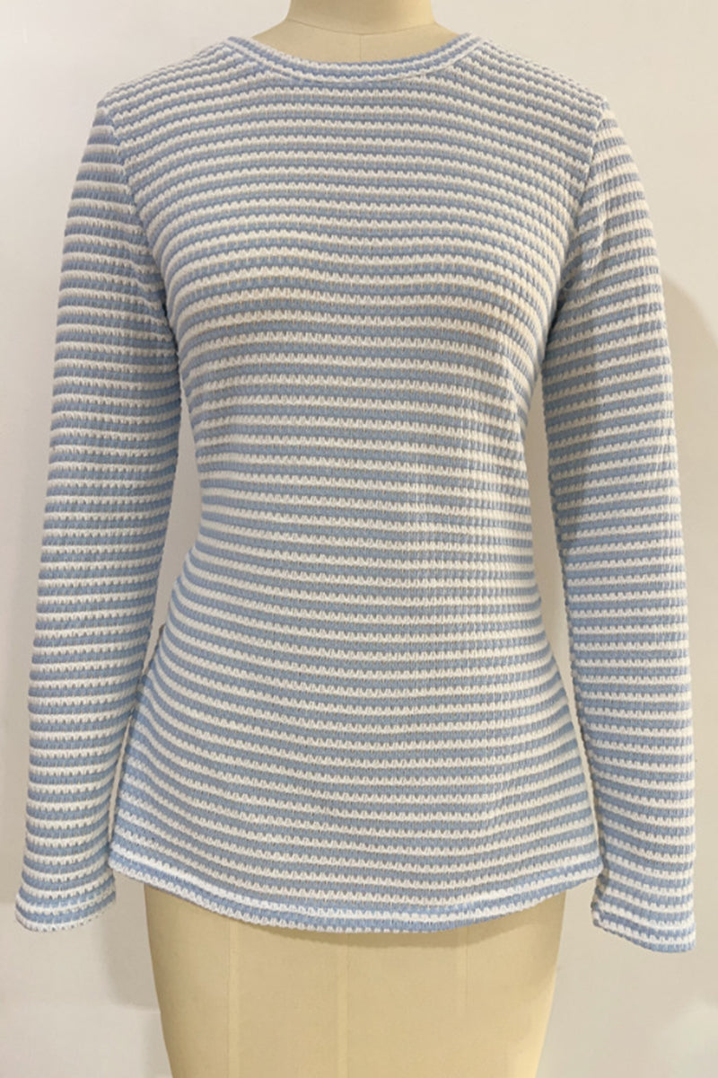 Striped Knit Long Sleeve Top