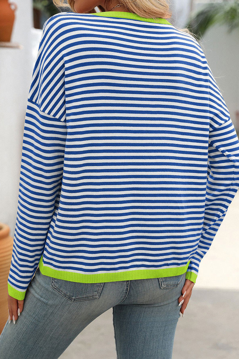 Striped Casual Relaxed Fit Sweater