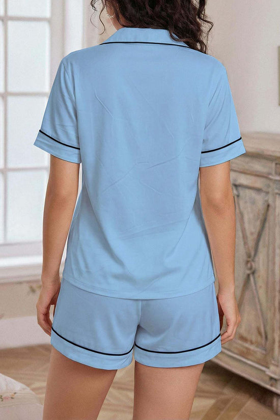 Heart Accent Short Sleeve Pajama Set