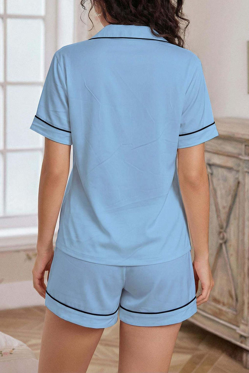 Heart Accent Short Sleeve Pajama Set