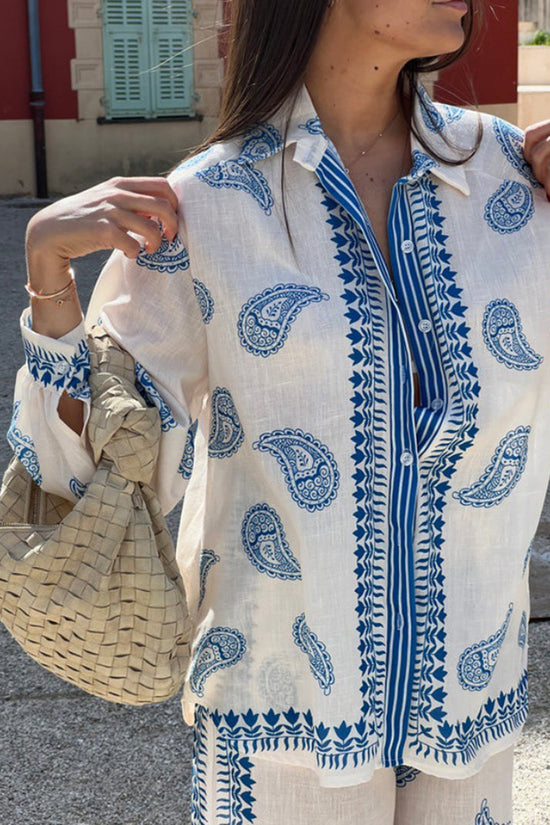 Abstract Print Relaxed Pants Set