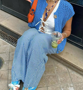 Textured Button-Up Sweater Vest