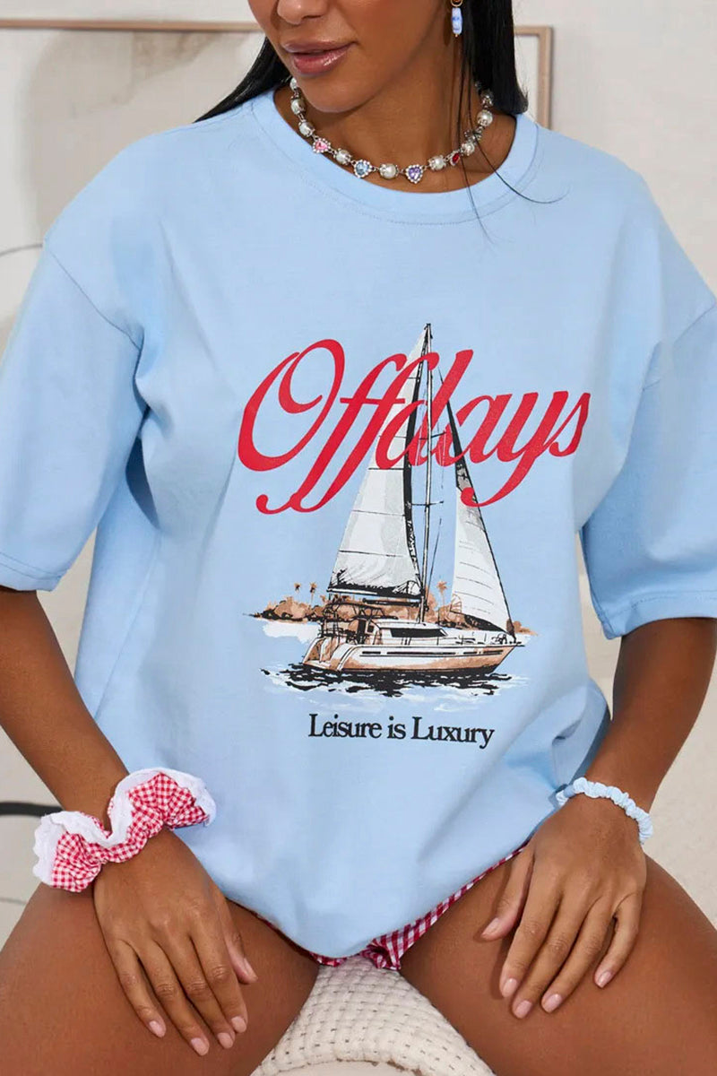 Graphic Print Off-Days T-Shirt