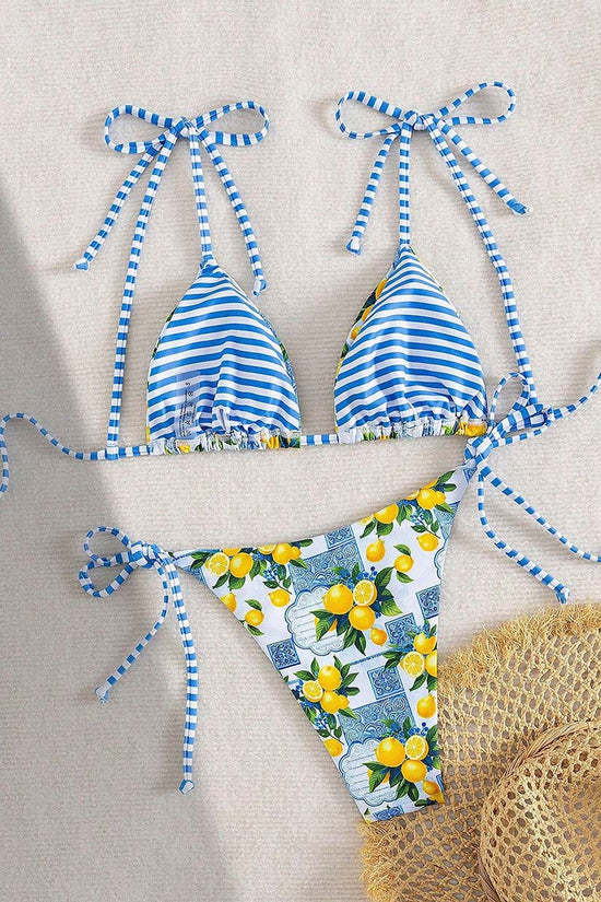 Lemon Print Bikini Set