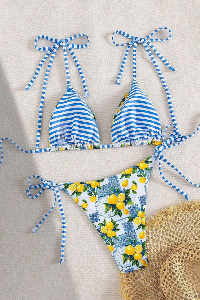 Lemon Print Bikini Set