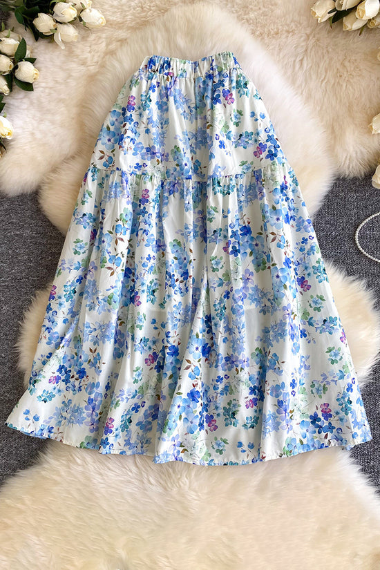 Floral Tiered Midi Skirt