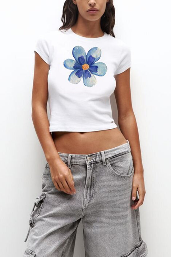 Floral Graphic Crop T-Shirt