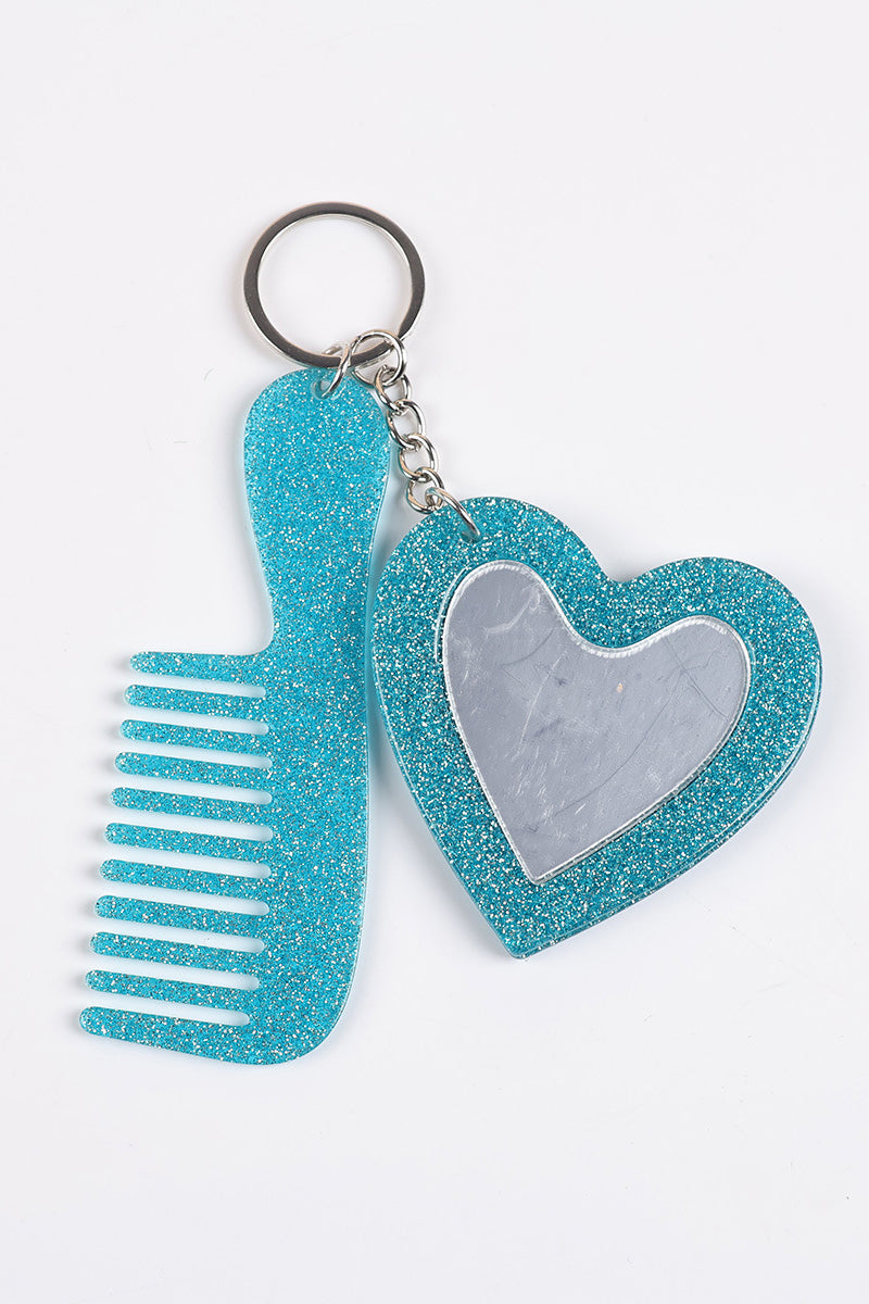 Heart and Comb Keychain Set