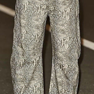 Animal Print Straight Jeans