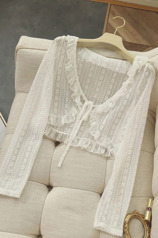 Elegant Ruffle Tie-Front Cover-Up