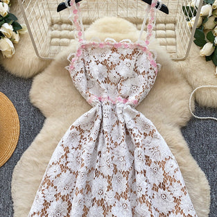 Floral Lace Sleeveless Mini Dress