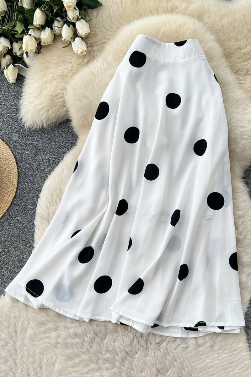 Polka Dot Midi Skirt