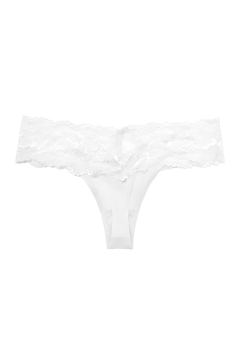 Elegant Lace Trim Thong