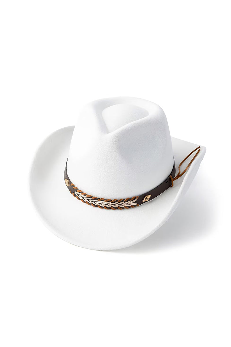 Western Style Braided Band Cowboy Hat