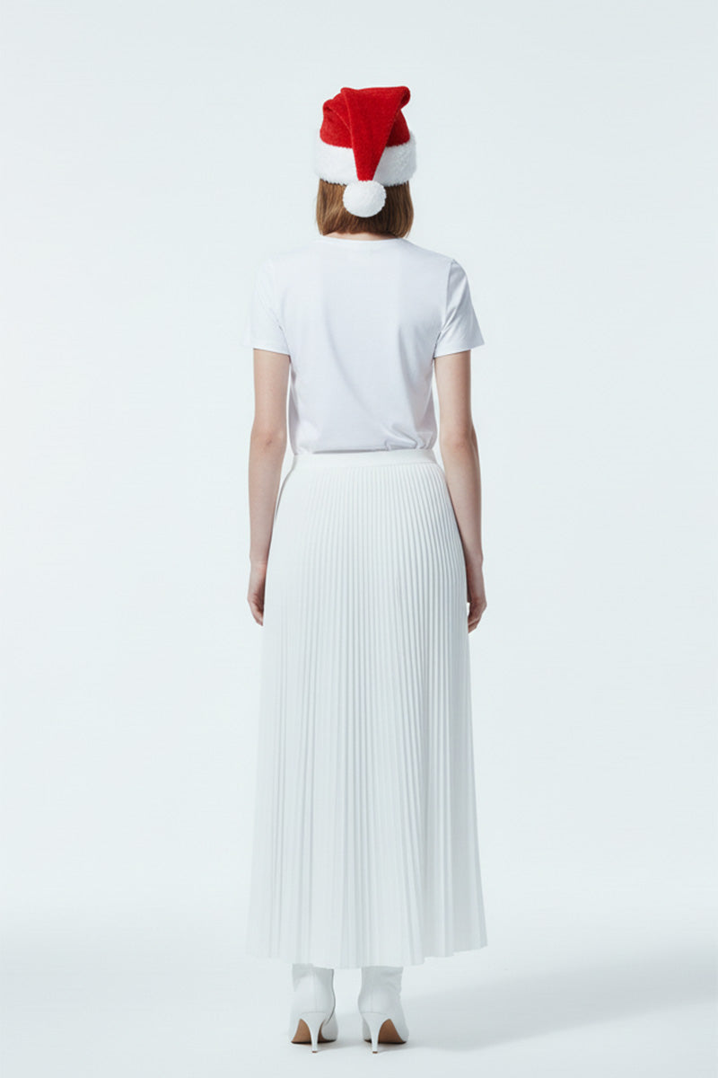 White Snowflake Embroidered T-Shirt