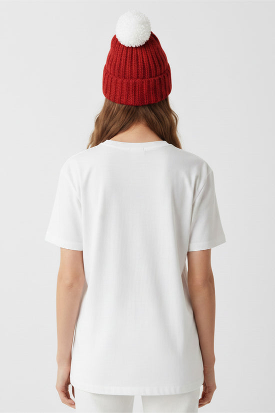 Classic Red Apple Embroidered T-Shirt