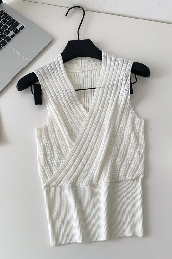 Chic V-Neck Ribbed Tank Top